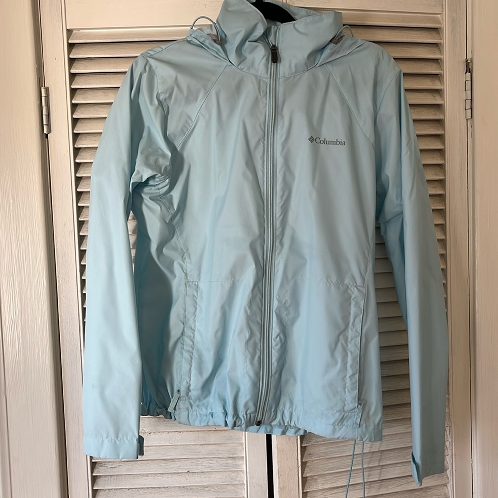 LARGE SKY BLUE COLUMBIA WINDBREAKER